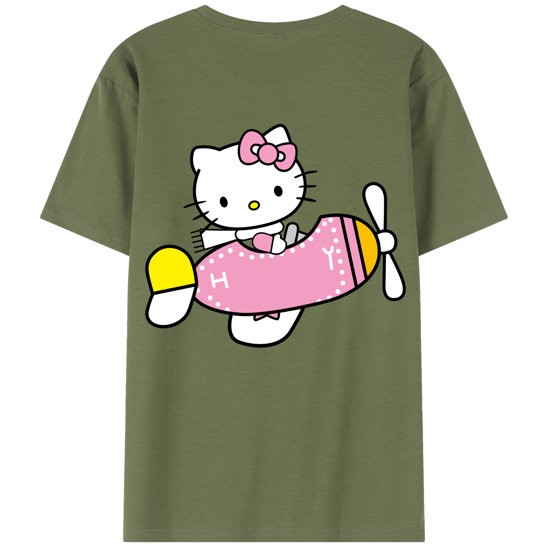 （画像用） Hello Kitty ハローキティ 綿100％半袖Tシャツ（背面プリント）